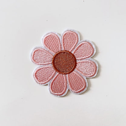 embroidered groovy summer iron - on patch - good market thrift store
