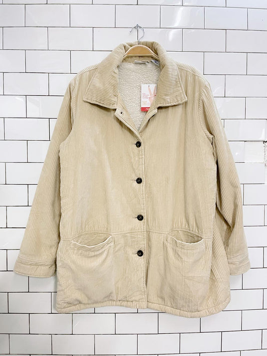 vintage blair sherpa lined chunky cord jacket