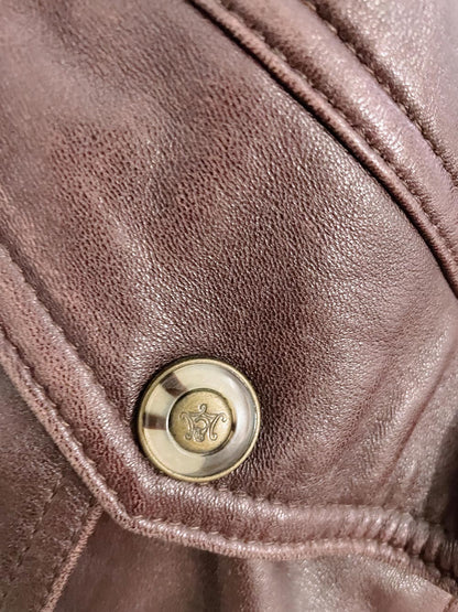 vintage 80s danier butter leather bomber jacket