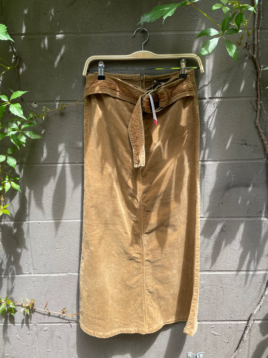 y2k costa blanca cord midi skirt