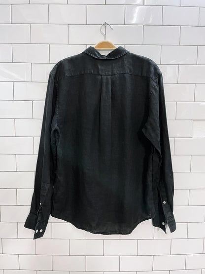 banana republic 100% linen untucked shirt