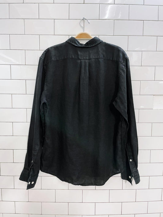 banana republic 100% linen untucked shirt