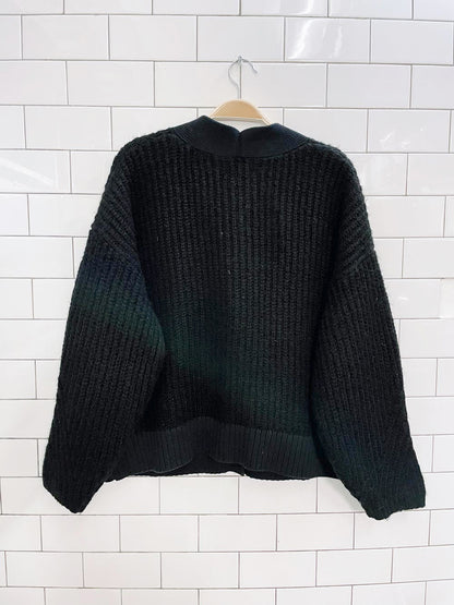 old navy wool-blend chunky knit cardigan