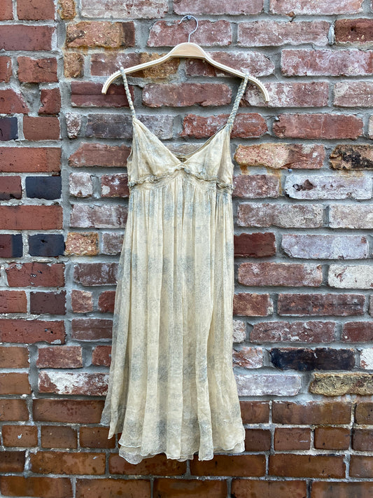 vintage 00s boho-chic silk chiffon dress