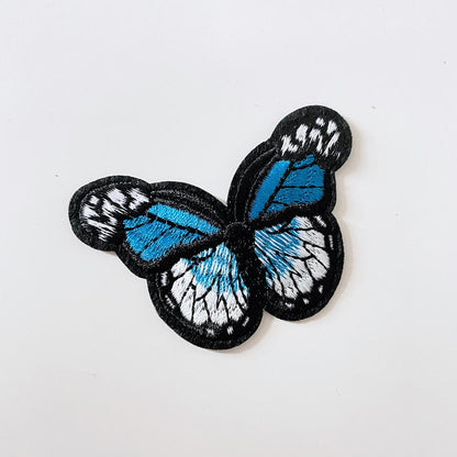 embroidered butterfly iron - on patch - good market thrift store