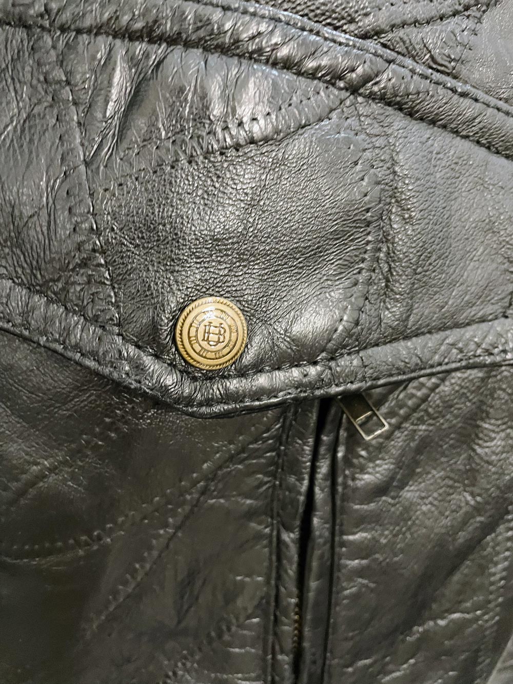 vintage patchwork leather bomber jacket