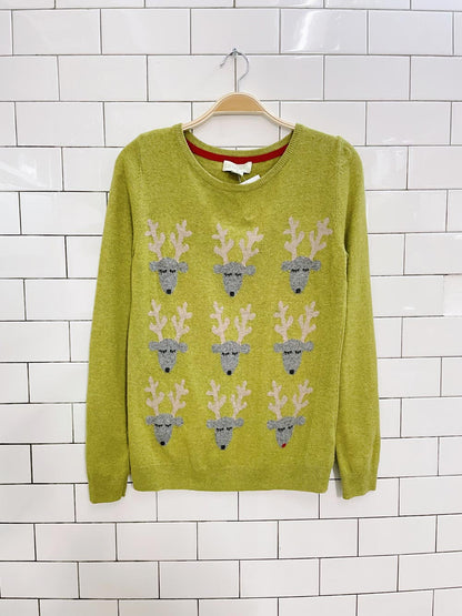 lucy & laurel wool-cashmere reindeer sweater