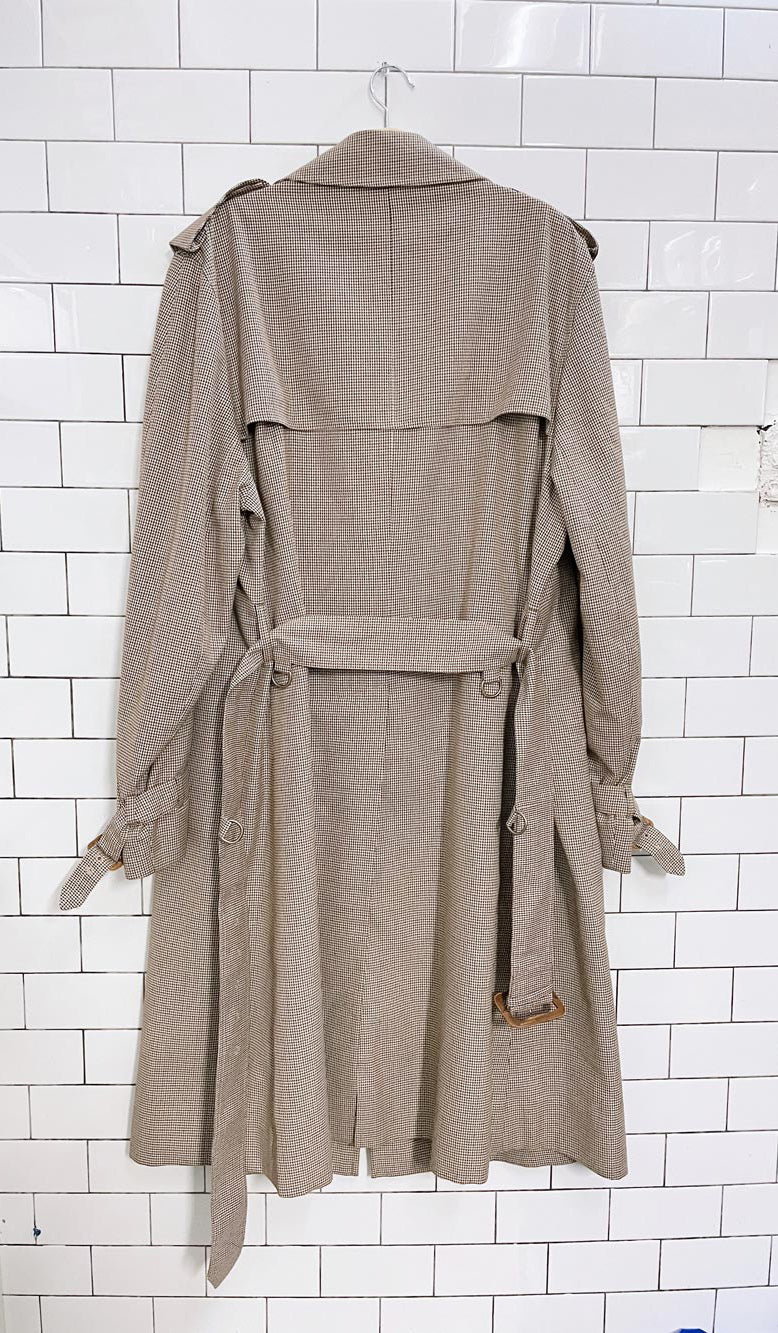 vintage aquascutum houndstooth trench coat