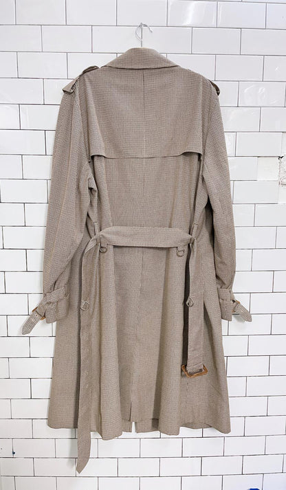vintage aquascutum houndstooth trench coat