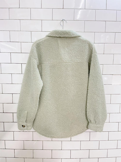 bluenotes sage teddy shirt jacket