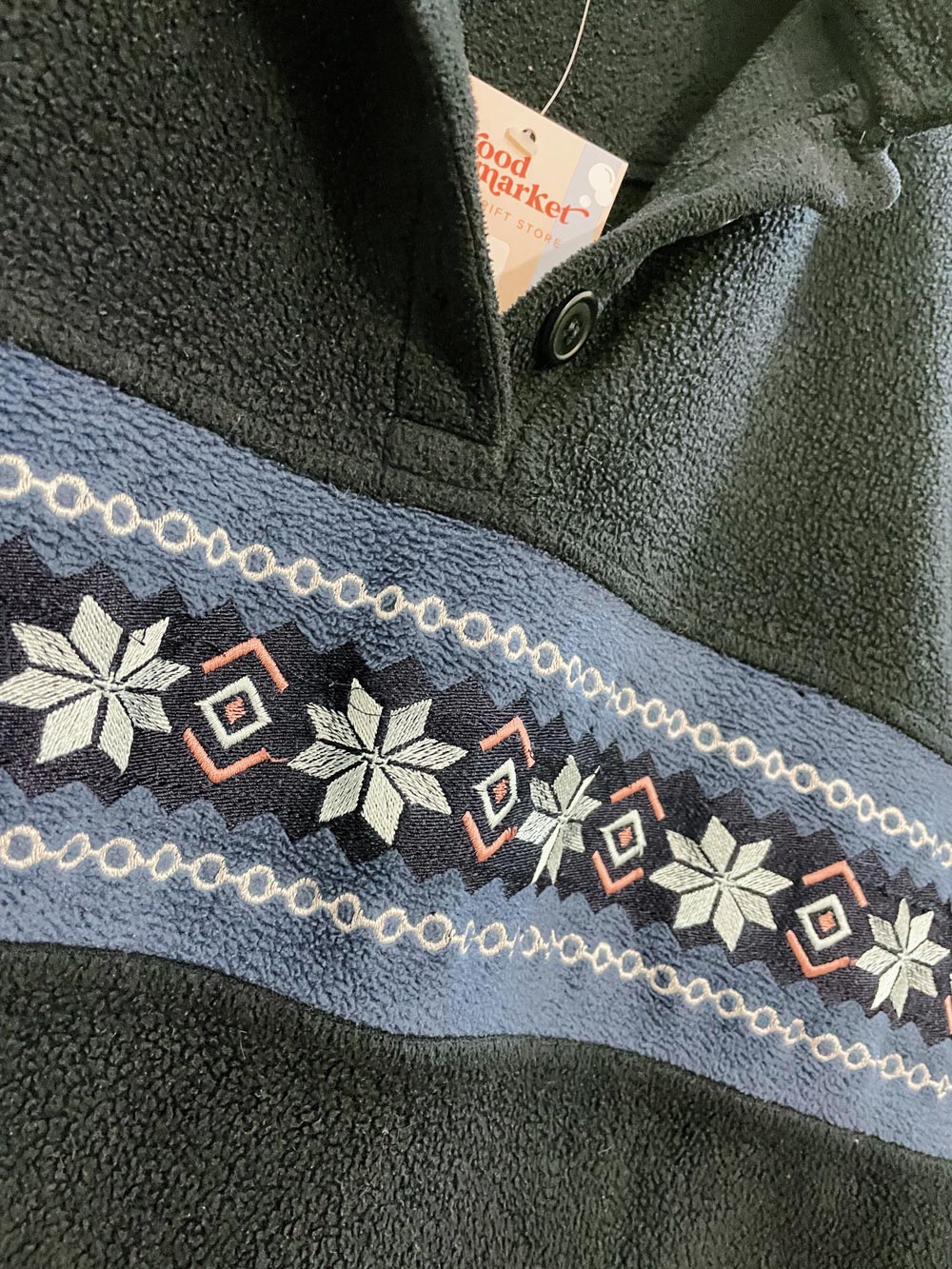 vintage 00s exclusive snowflake fleece pullover