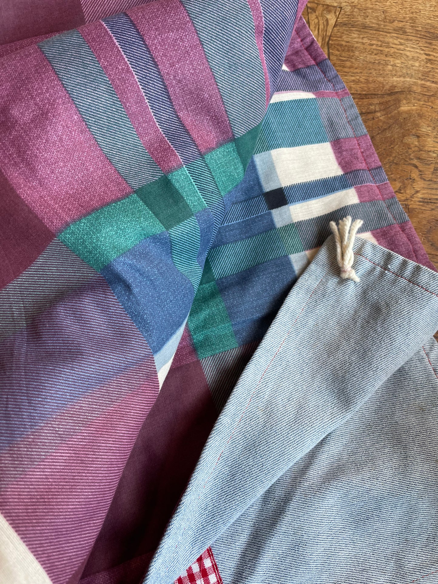 handmade patchwork denim throw blanket