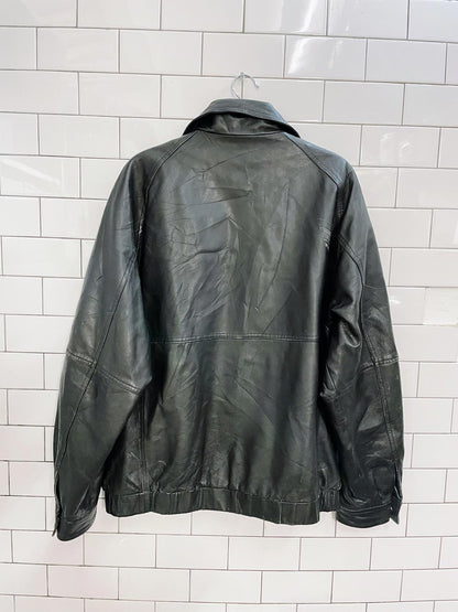vintage burry lane soft leather bomber jacket