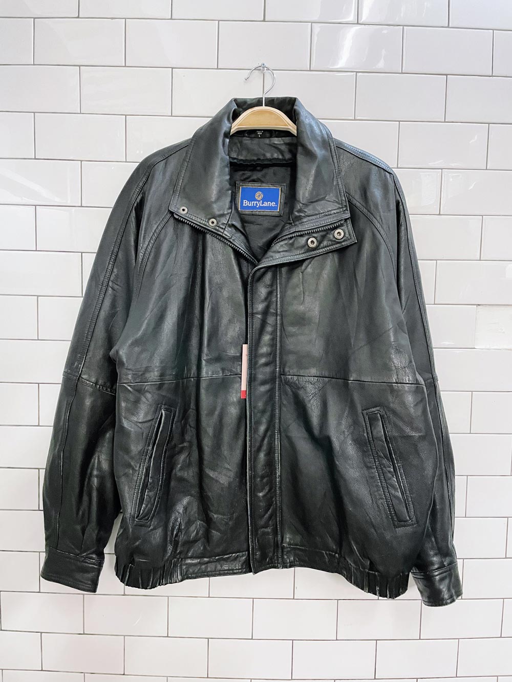 vintage burry lane soft leather bomber jacket