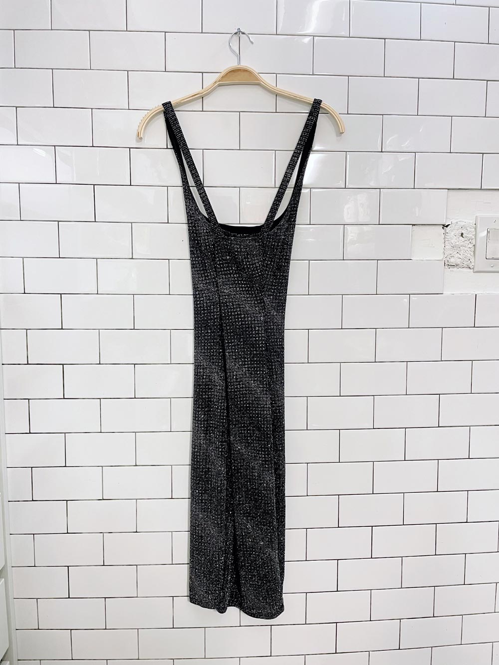 room service stretch glitter midi party dress