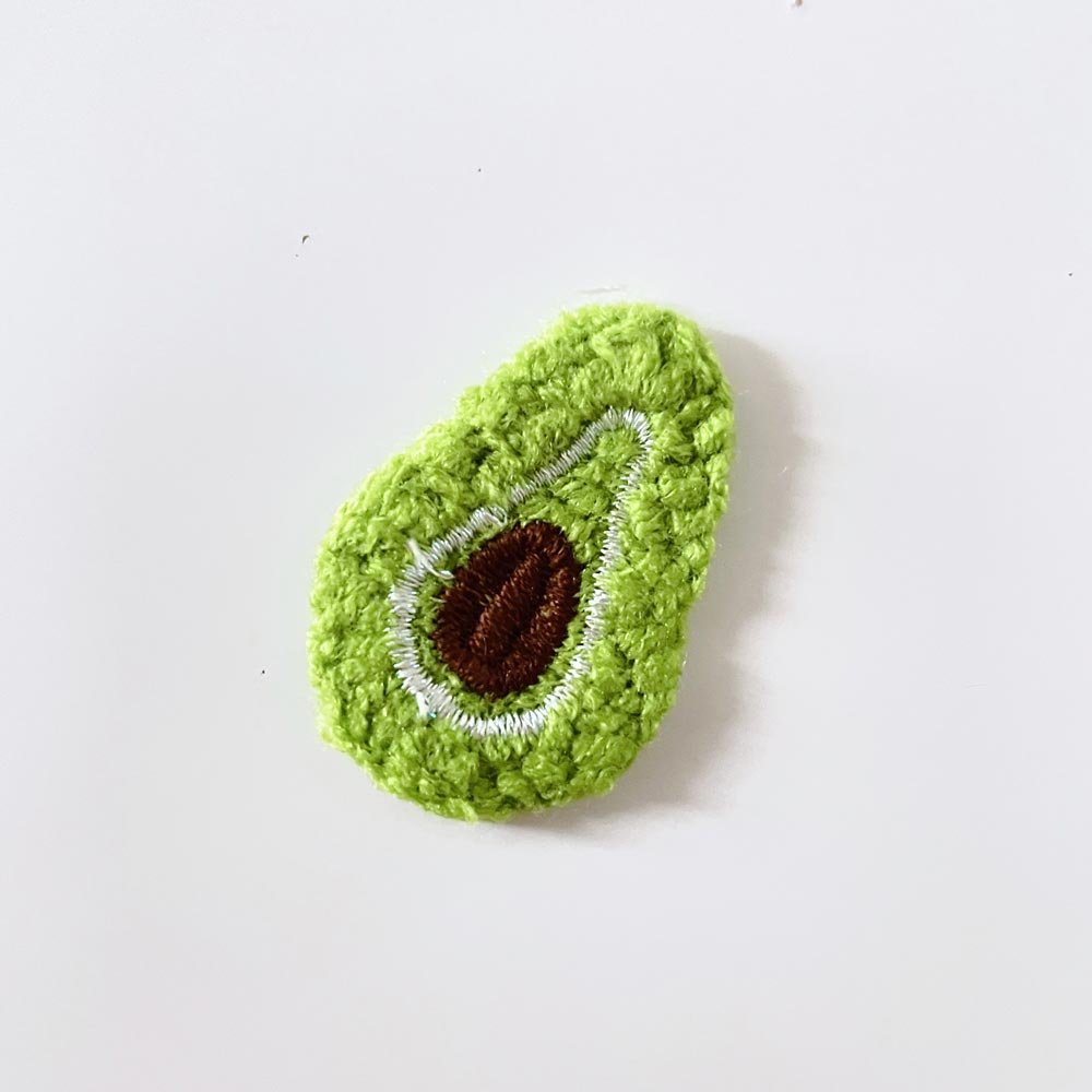 embroidered crochet sew - on patch - good market thrift store