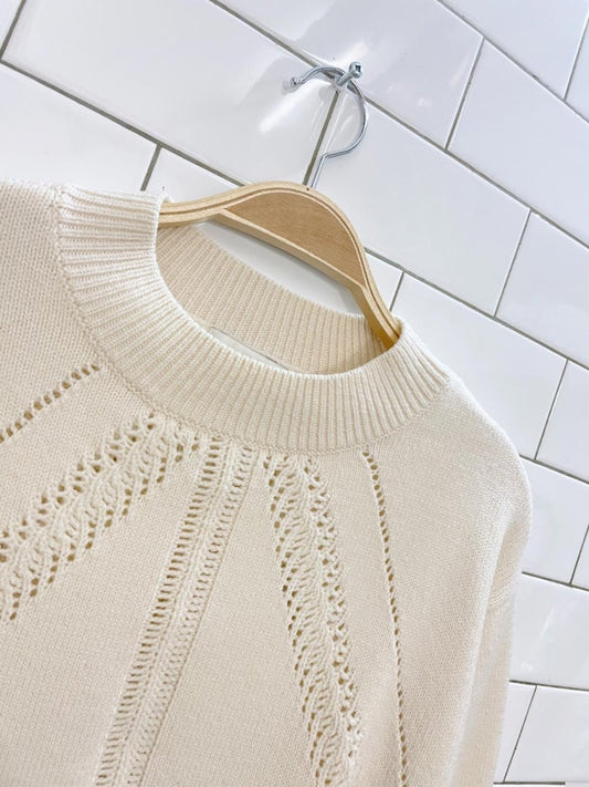 club monaco wool - blend pointelle knit sweater - good market thrift store