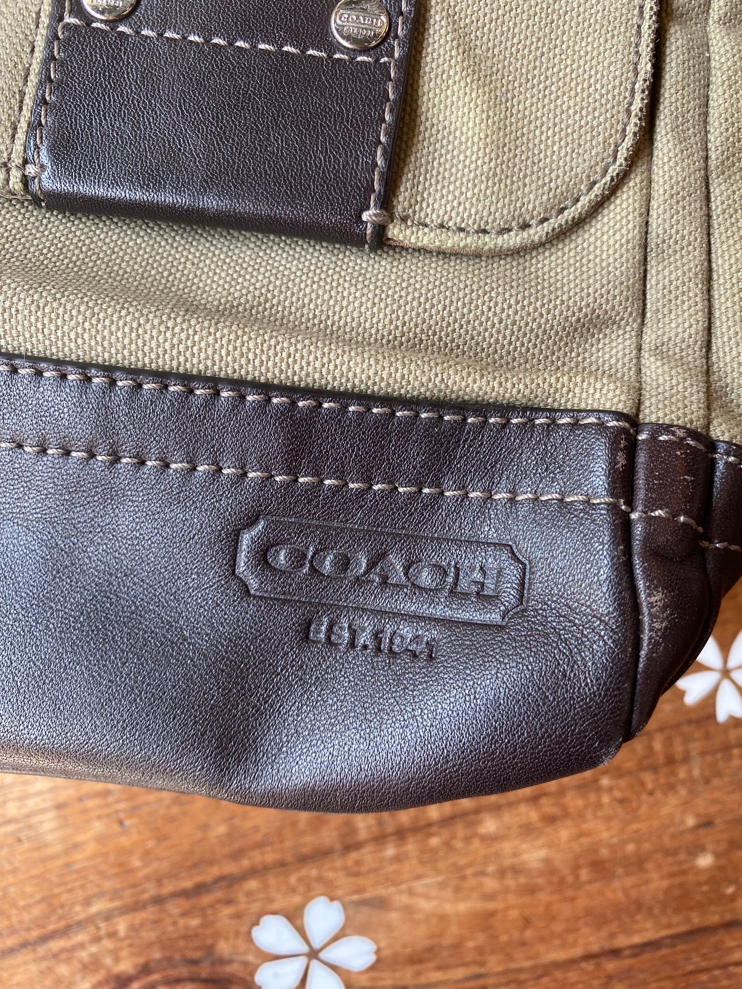 coach messenger bag with leather trim