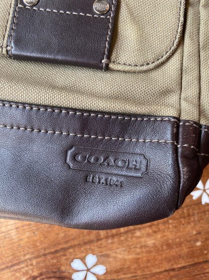 coach messenger bag with leather trim