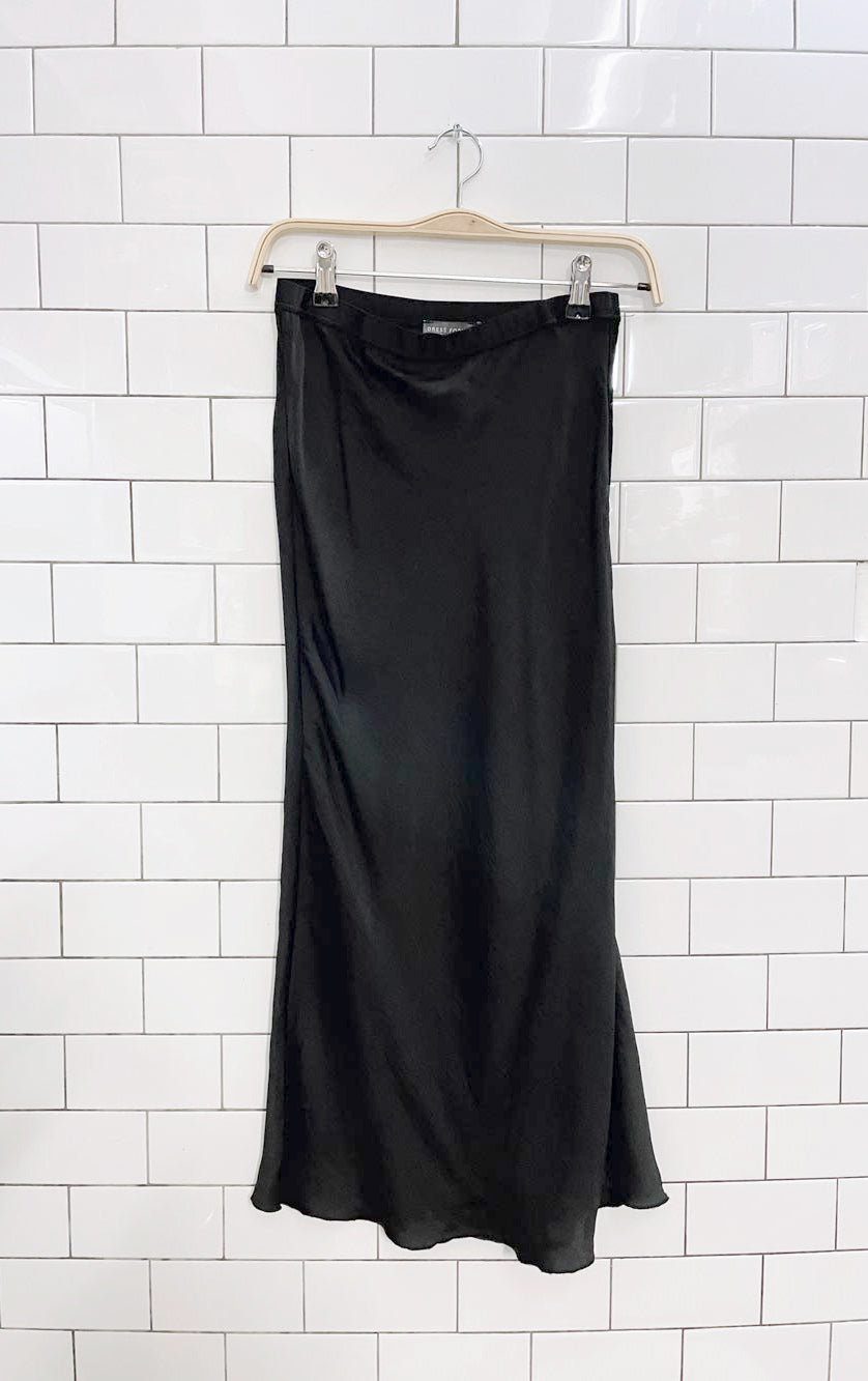 dress forum satin slit midi skirt