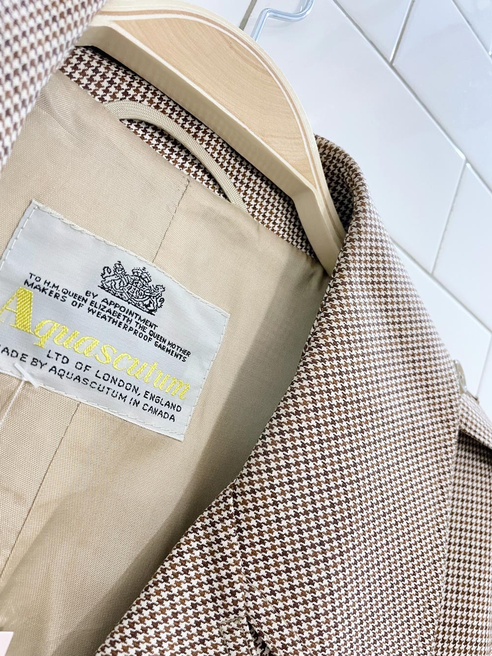 vintage aquascutum houndstooth trench coat