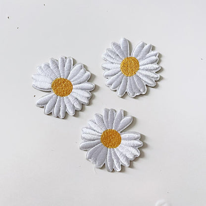 embroidered groovy summer iron - on patch - good market thrift store