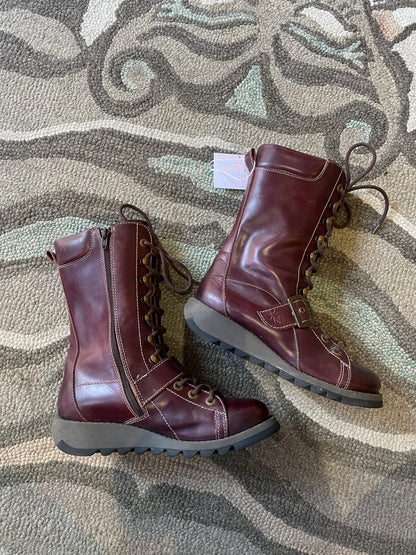 fly london leather selu combat boot