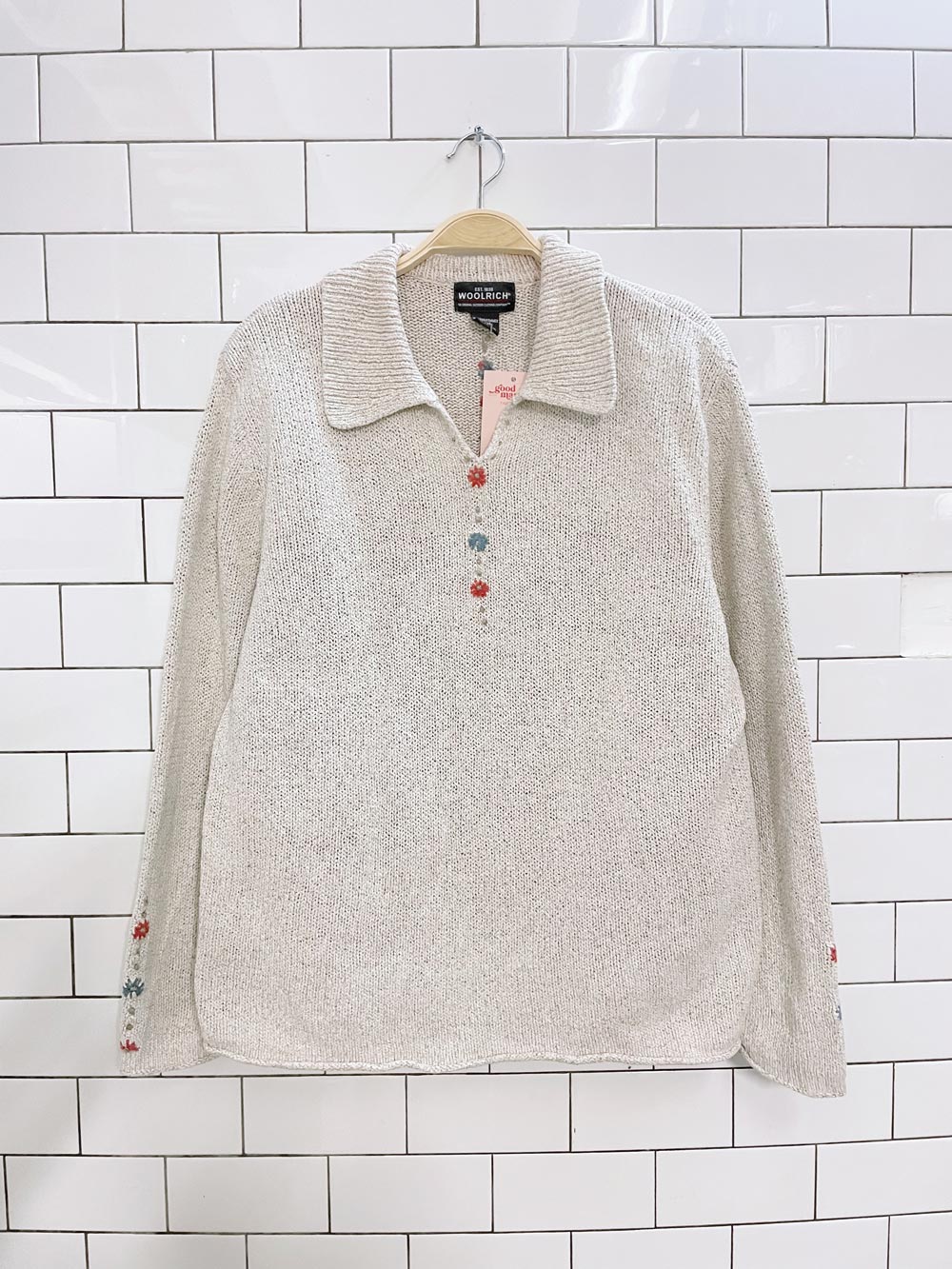 vintage woolrich collared cotton sweater