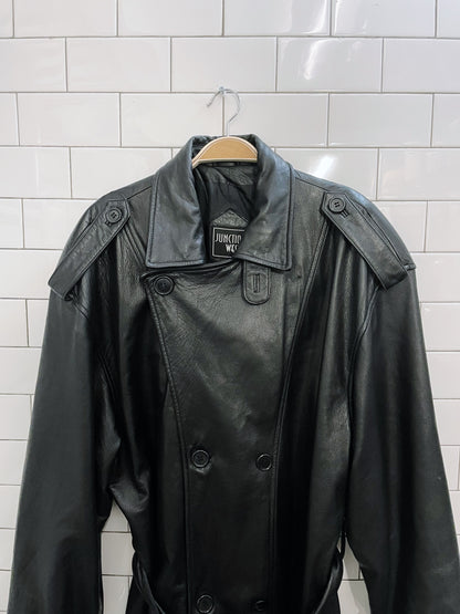 vintage junction west leather trench coat