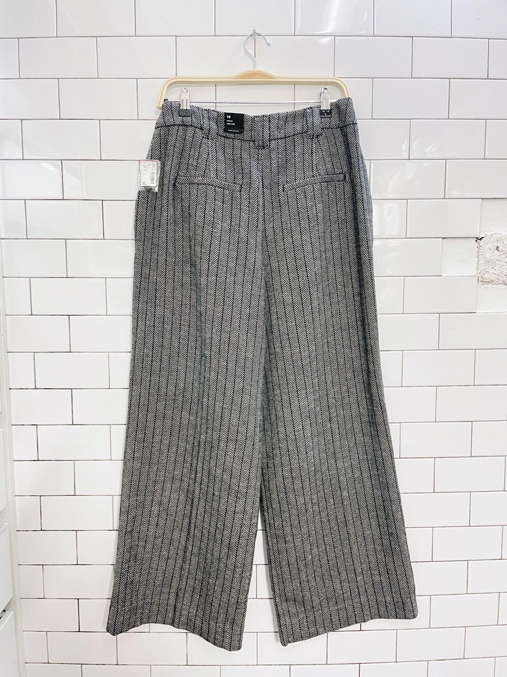 nwt reitmans houndstooth pleated wide leg trouser