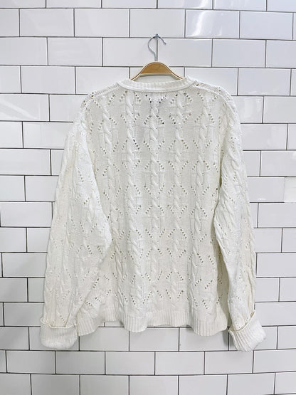 vintage 90s eddie bauer cotton knit cardigan