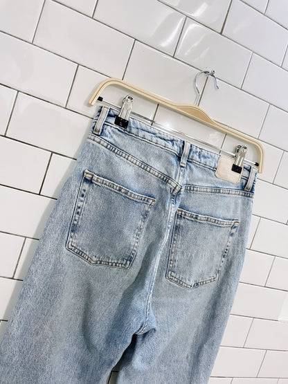 zara high rise straight split hem jeans