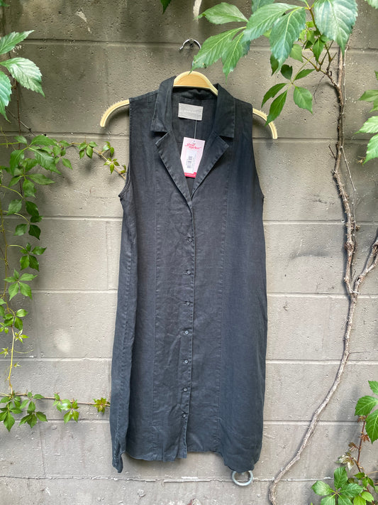 everlane the linen sleeveless shirt dress