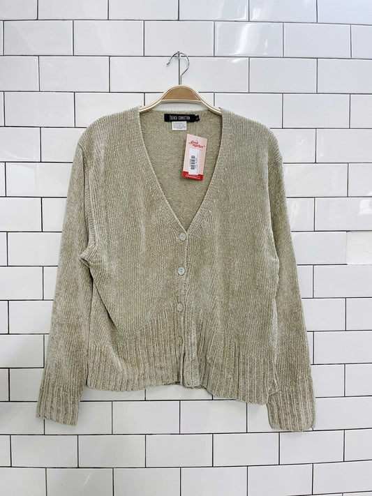 90s french connection minimalist chenille cardi