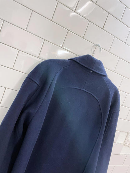 vintage navy pure wool long coat
