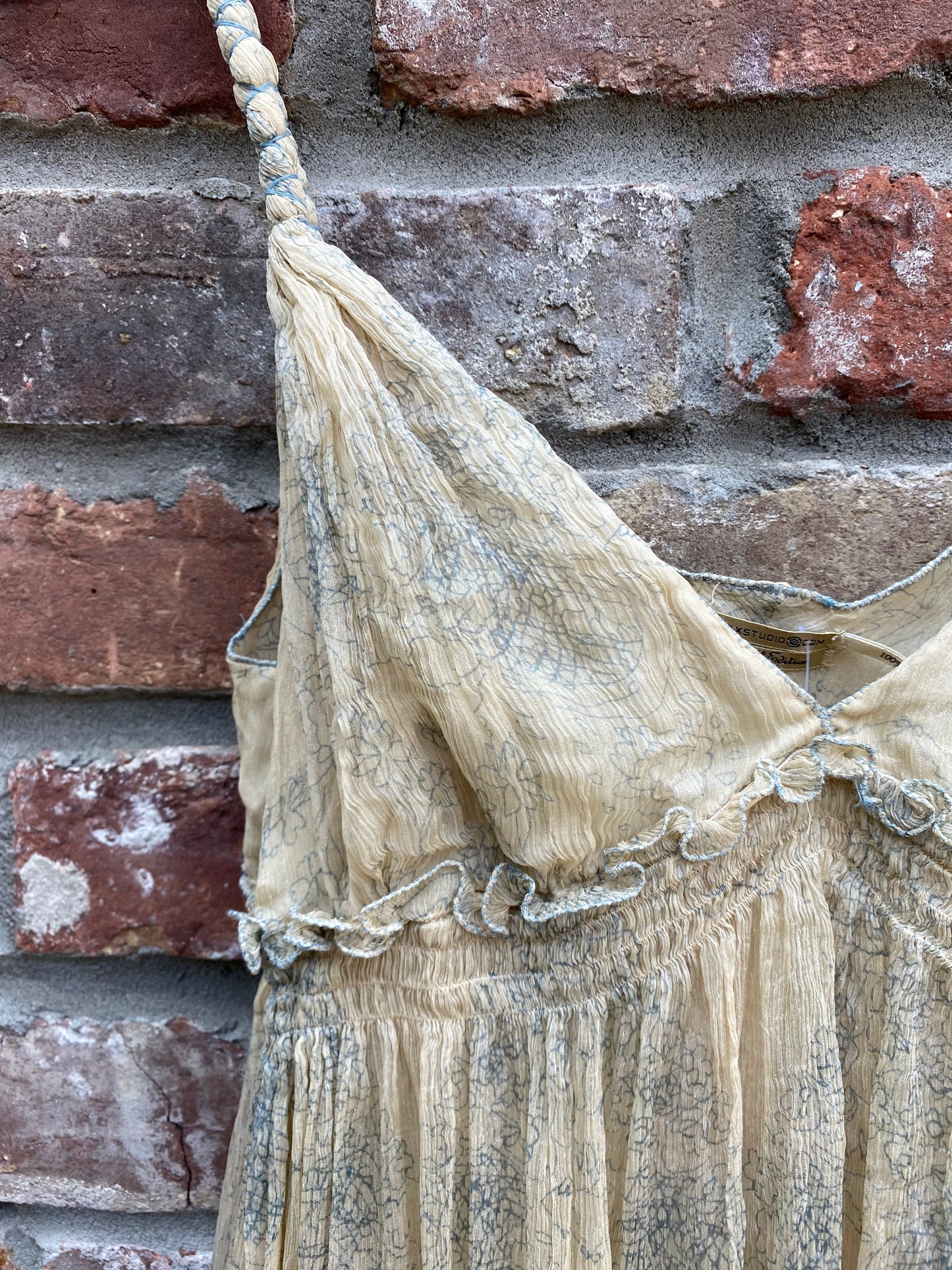 vintage 00s boho-chic silk chiffon dress