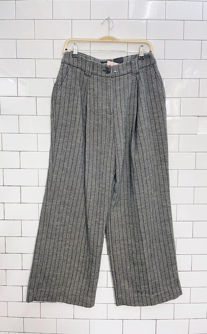 nwt reitmans houndstooth pleated wide leg trouser