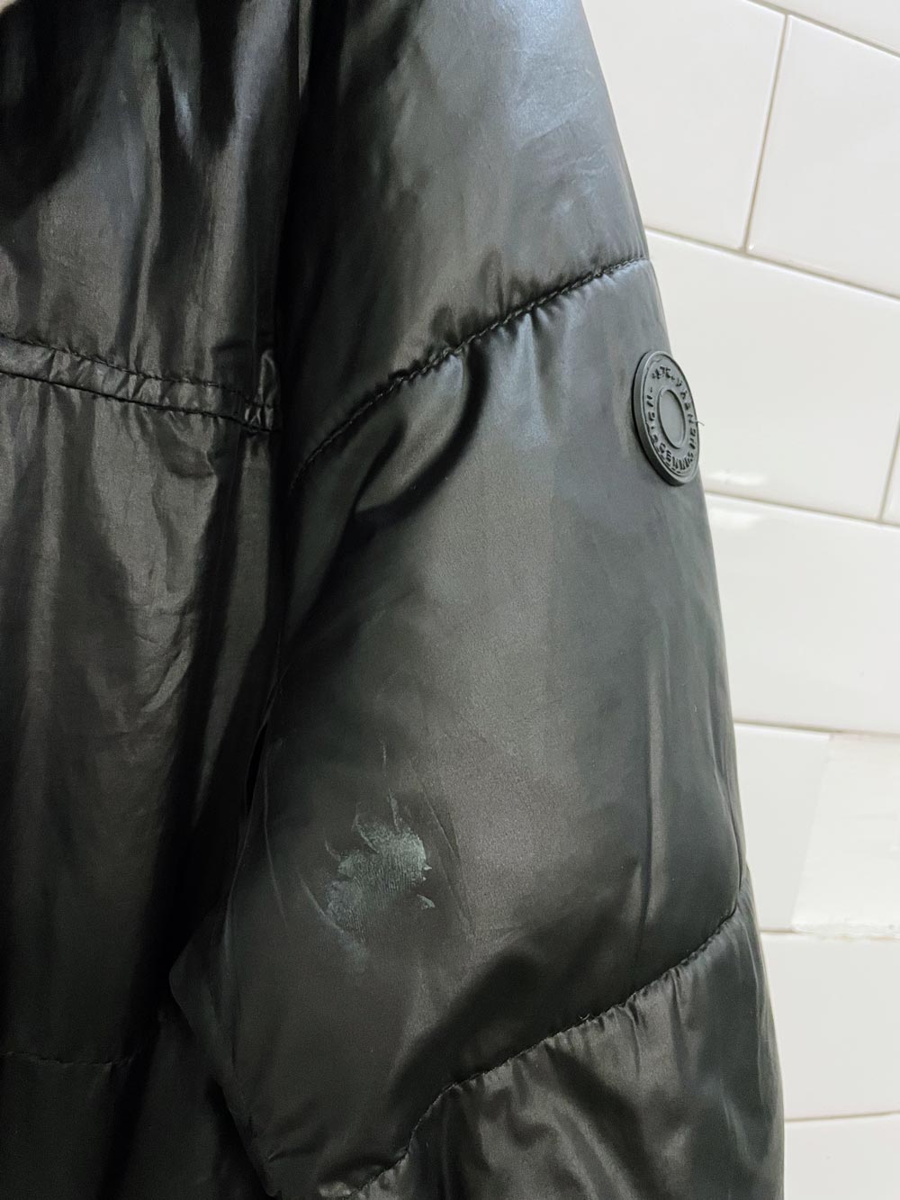 french connection poly-fil long puffer coat