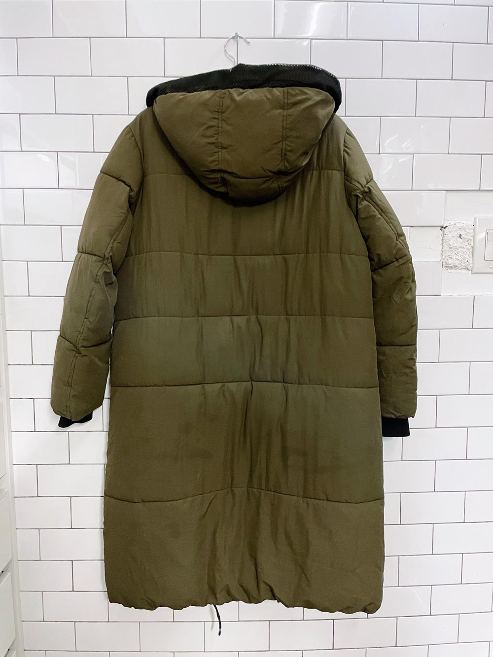 h&m logg khaki long hooded parka