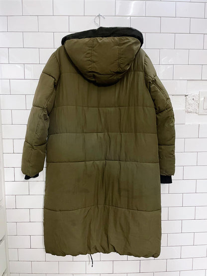 h&m logg khaki long hooded parka