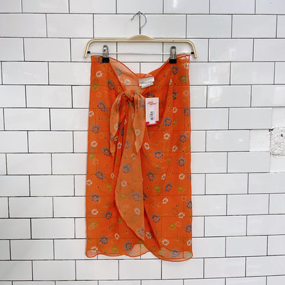 vintage 00s krist-anne sheer floral beach coverup