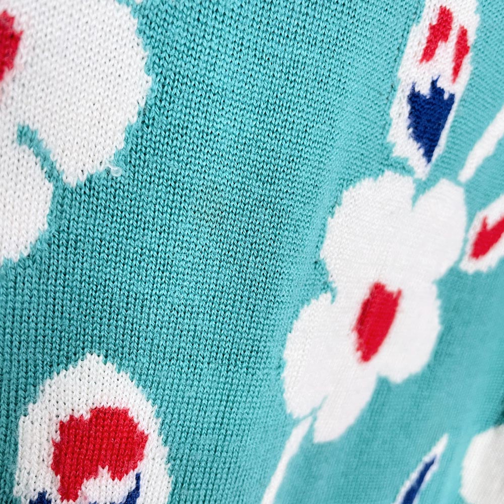 floral 100% cashmere knit sweater - good market thrift store