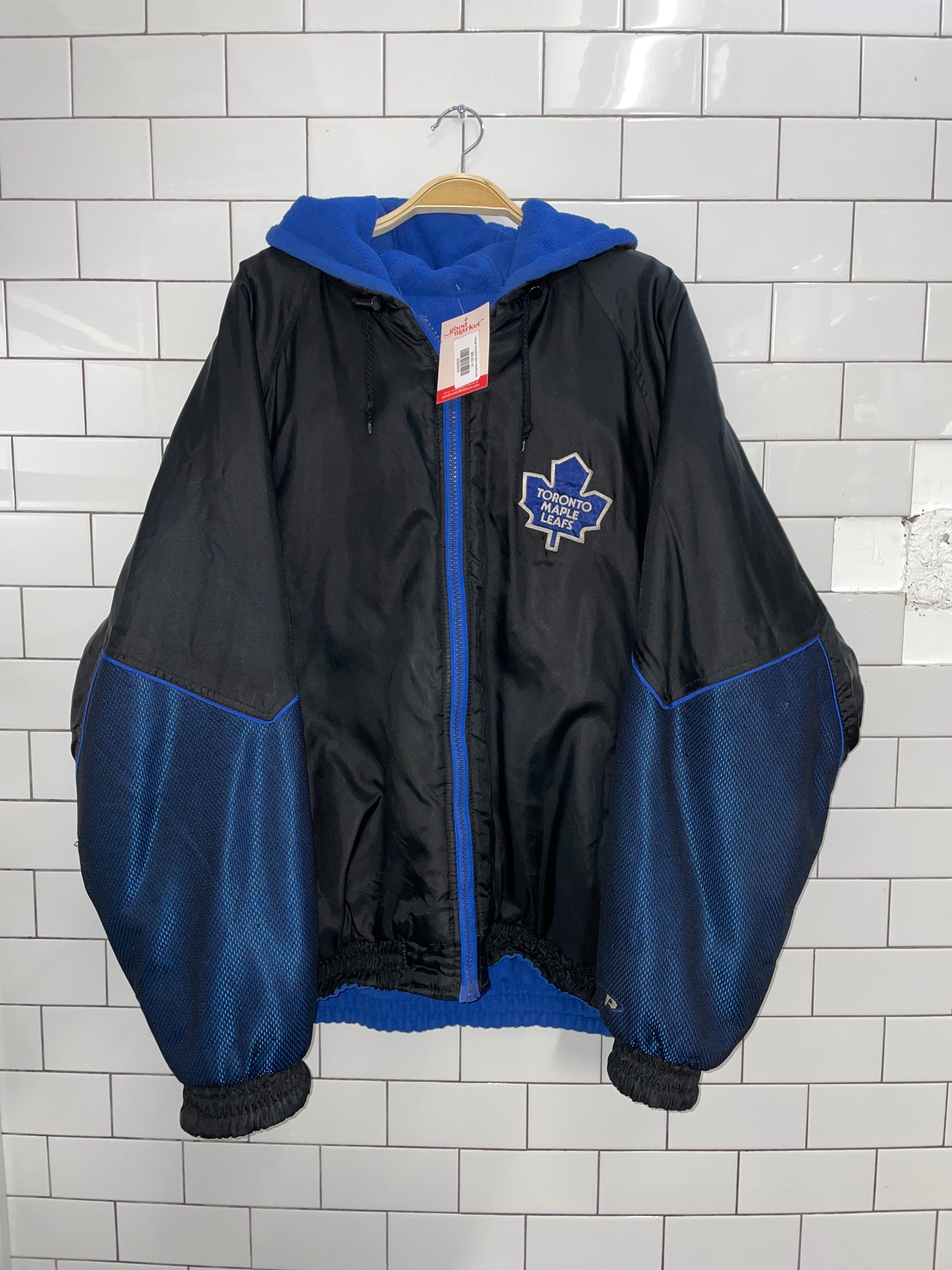vintage reversible leafs hooded jacket