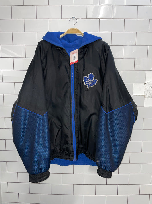 vintage reversible leafs hooded jacket