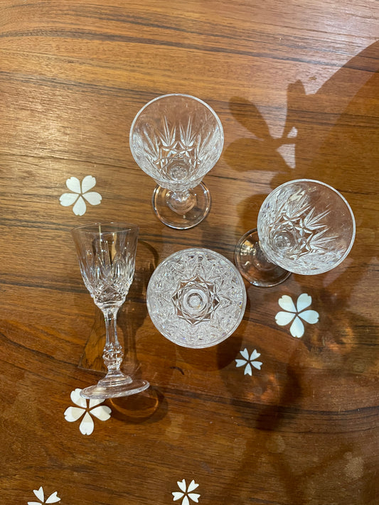 x4 set of crystal shot glasses