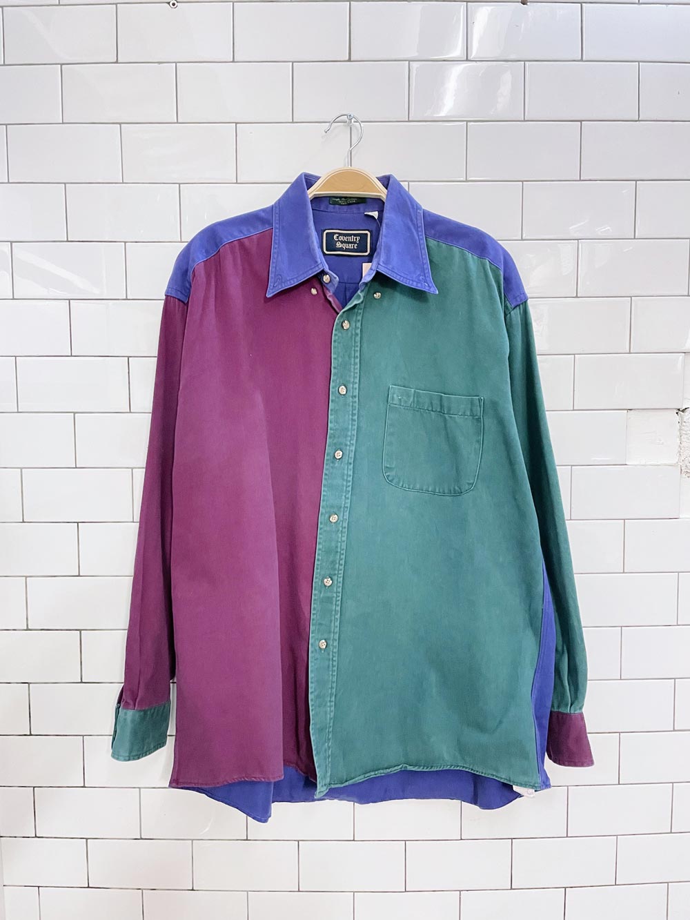 vintage 90s coventry made in usa colour block shirt
