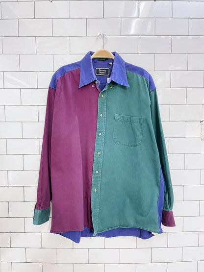 vintage 90s coventry made in usa colour block shirt