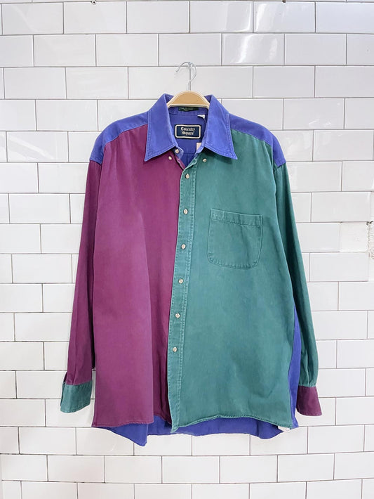 vintage 90s coventry made in usa colour block shirt