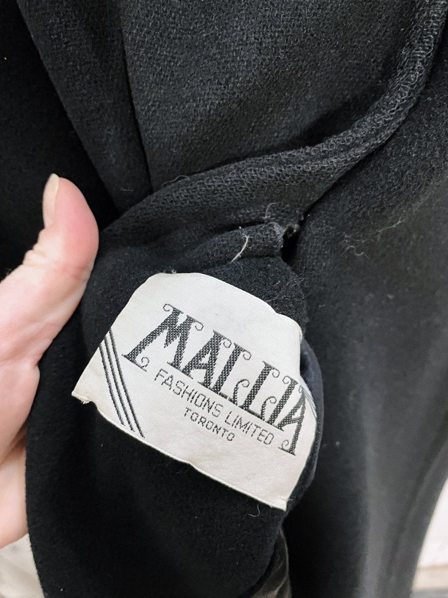 vintage mallia cape shoulder long wool coat - good market thrift store