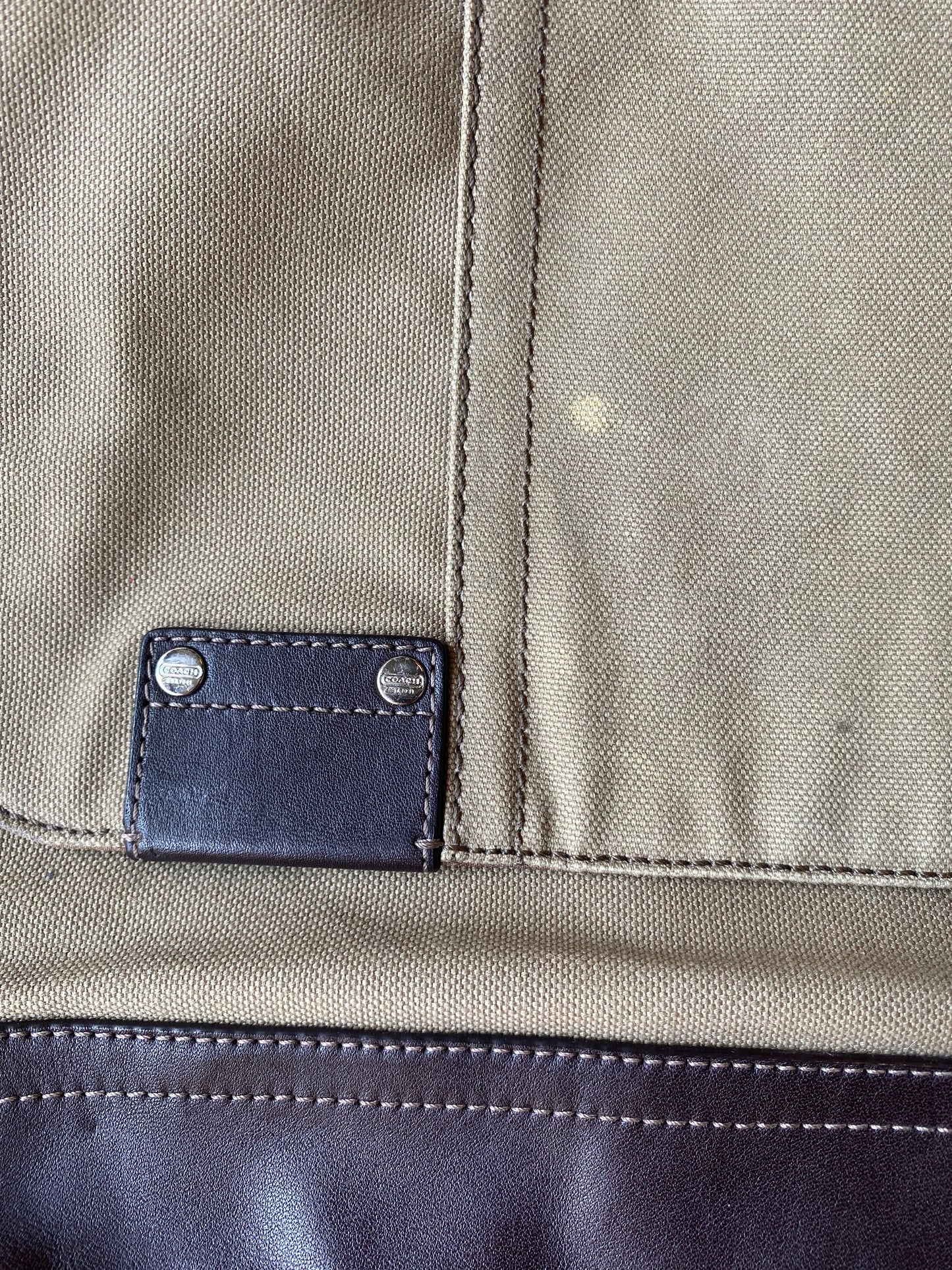 coach messenger bag with leather trim